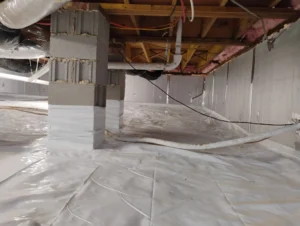 The crawlspace is now fully encapsulated