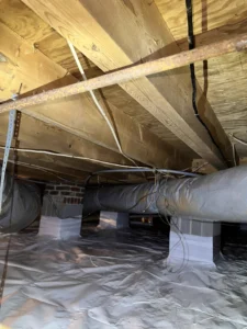 Crawl space mold remediation and encapsulation project completed by EcoCrawls in Cary NC